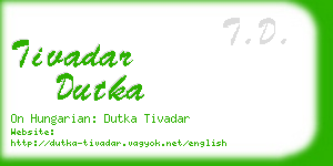 tivadar dutka business card